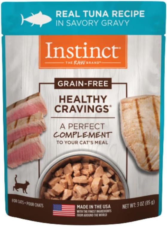 Instinct Healthy Cravings Grain Free Real Tuna Recipe Natural Wet Cat Food Topper by Nature's