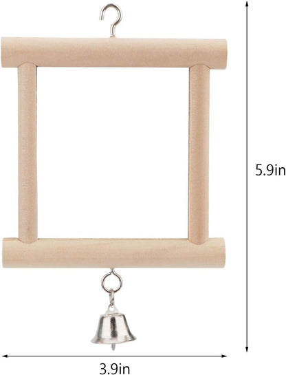 Hypeety Pet Bird Mirror with Bell Interactive Parrot Toy for Parrot Macaw African Greys Budgies