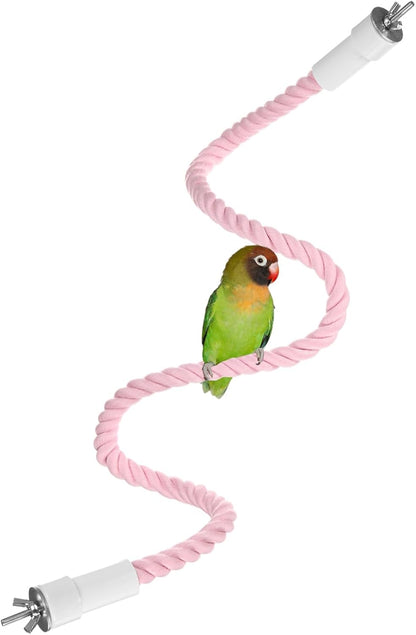 1-Pack Rope Perches for Bird Cages, 31.5 in Length Comfort Grip Flexible Rope Perch Beak & Paw