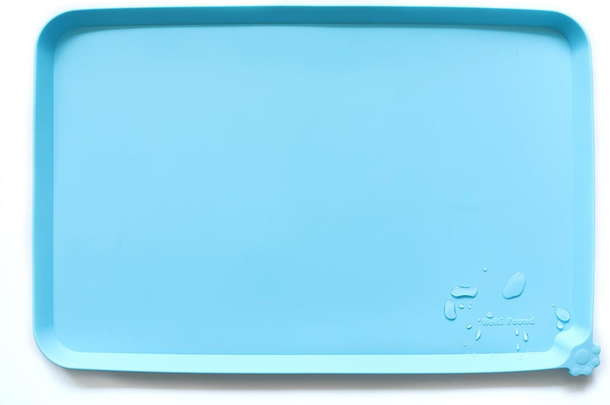 Hoki Found X-Large Silicone Pet Food Mats Tray - Non Slip Pet Dog Cat Bowl Mats Placemat - Dog Pet