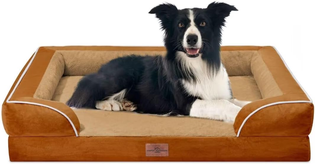Comfort Expression Large Dog Beds Orthopedic Foam, Waterproof Dog Beds for Large Sized Dogs, Comfy