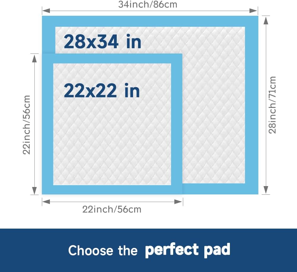 50 Count 28” x 34” XL Disposable Dog Pee Pads, Super Absorbent Leakproof Quick Drying Puppy Pee