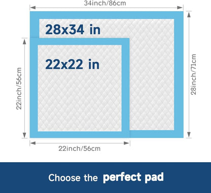 50 Count 28” x 34” XL Disposable Dog Pee Pads, Super Absorbent Leakproof Quick Drying Puppy Pee
