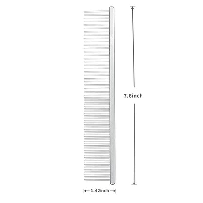 Stainless Steel Dog Comb - Cat Combs with Rounded Ends Teeth - Professional Metal Pet Grooming