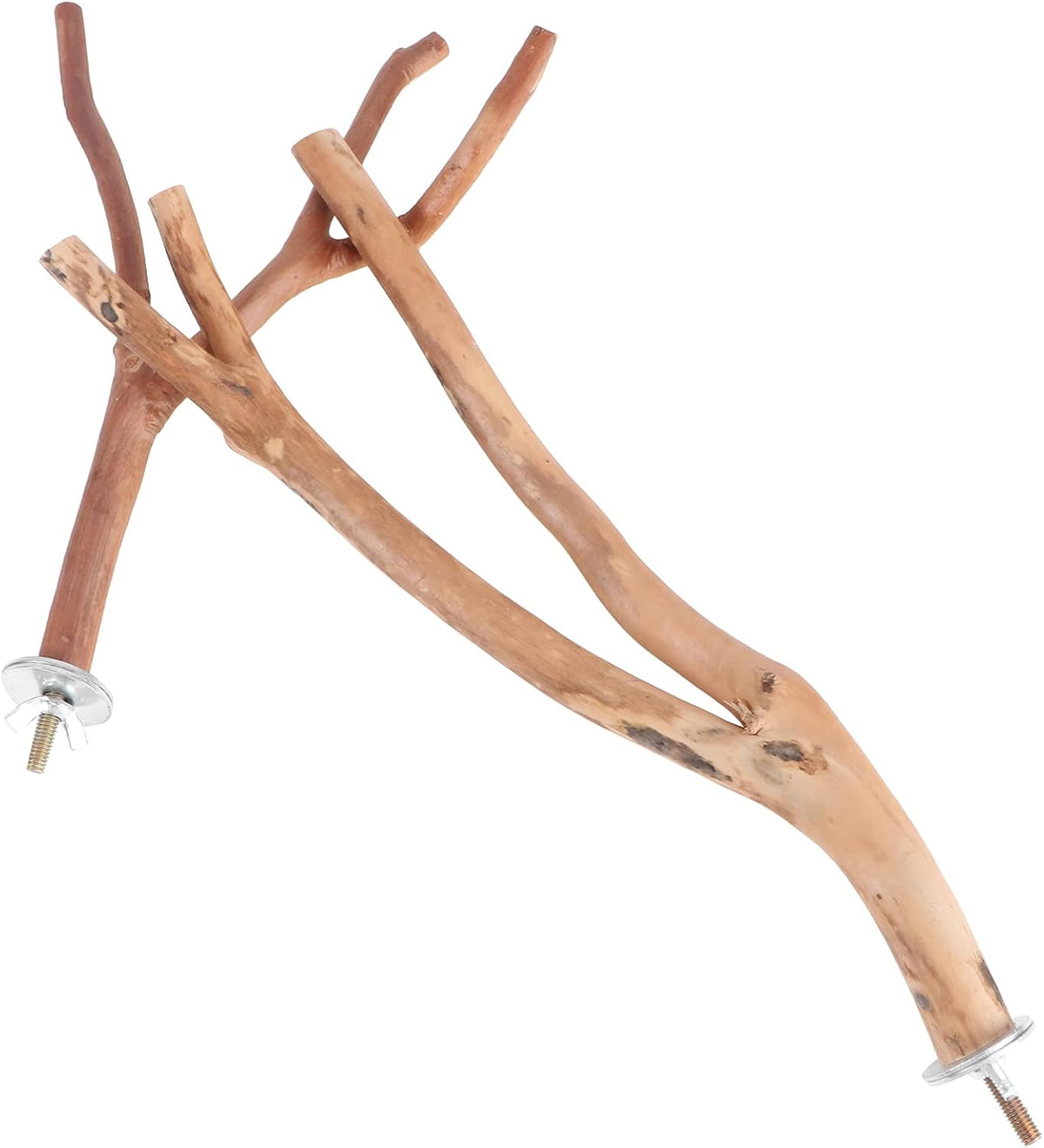 2pcs Bird Parrot Perch Stand Poles, Natural Wooden Parrot Perch for Cage, Branches Fork Rod for