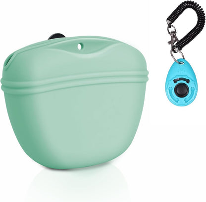 Left&Right Dog Clicker Training Kit,Silicone Dog Training Treat Pouch and Dog Clickers,Dog Treat