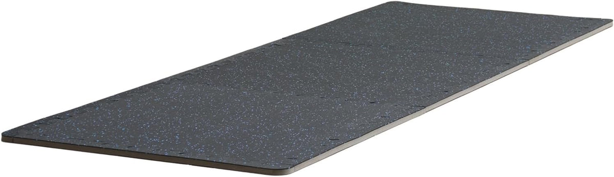 VEVOR 0.56 Inch Thick Gym Floor Mats, 12 Tiles Rubber Top with EVA Foam, 25" x 25" Gym Flooring