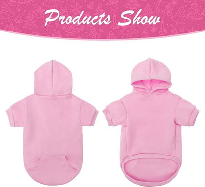 KOOLTAIL Basic Dog Hoodie - Soft and Warm Dog Hoodie Sweater with Leash Hole and Pocket, Dog Winter