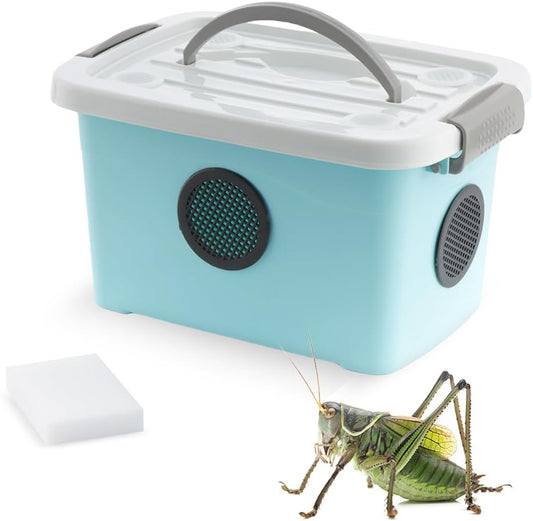 1 Pack Cricket Breeding Box Insect Keeper Reptile Feeding Box for Reptile Bearded Dragon Leopard