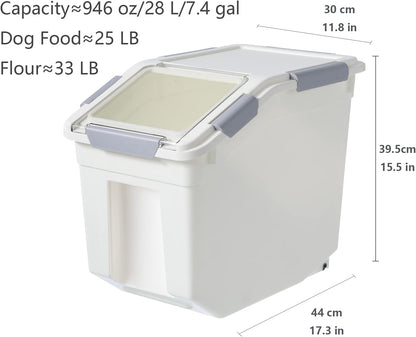 LISM 2 Pack Dog Food Storage Container with Scoop,Large Airtight Pet Dog Food Bin,Container for Dog