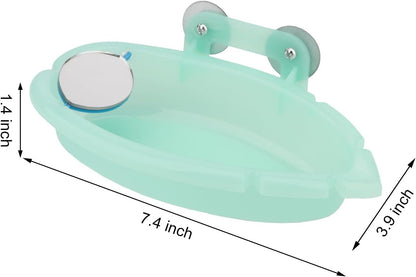 Wontee Bird Bath for Cage Portable Parrot Hanging Bathroom Bathing Tub with Mirror for Small Birds