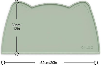 OHMO - Cat Food Mat, Silicone Pet Feeding Mat for Floor Non-Skid Waterproof Dog Water Bowl Tray