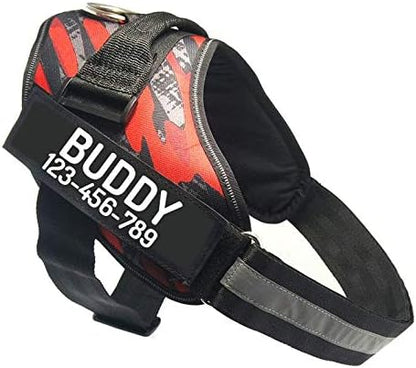 PawPawify Custom No Pull Dog Harness with Name and Phone Number, Heavy Duty Personalized Pet Vest