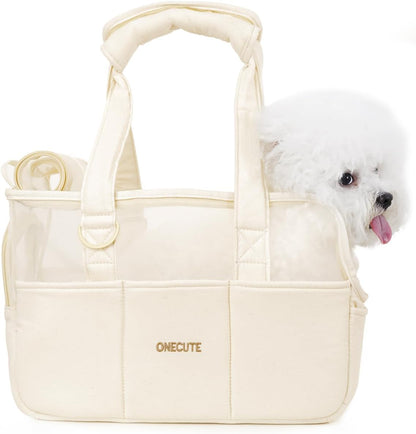 Dog Purse Carrier for Small Dogs Rabbit cat with Large Pockets, Cotton Bag, Dog Carrier Soft Sided