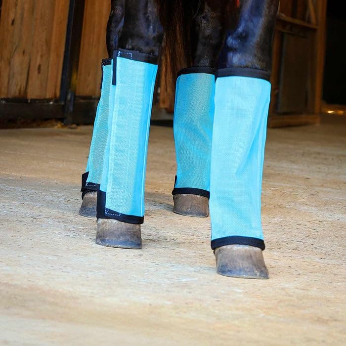 Jeffers Romper Stomper Fly Boots for Horses - Grey, Large – Breathable Mesh Leg Wraps for Insect