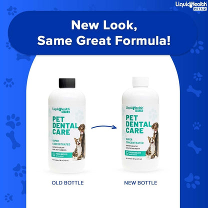 LIQUIDHEALTH Pet Dental Care Water Additive for Dogs & Cats - Fast Acting Pet Bad Breath Freshener