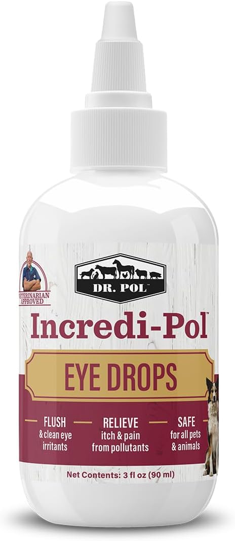 Dr. Pol Incredi-Pol Eye Drops for Dogs, Cats, and All Animals - Dog Eye Drops to Flush and Clean