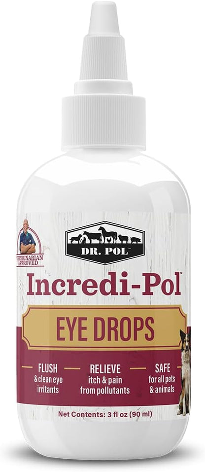Dr. Pol Incredi-Pol Eye Drops for Dogs, Cats, and All Animals - Dog Eye Drops to Flush and Clean