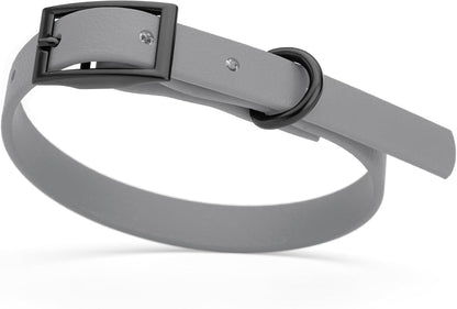 Dogline Biothane Waterproof Dog Collar Strong Coated Nylon Webbing with Black Hardware Odor- Proof