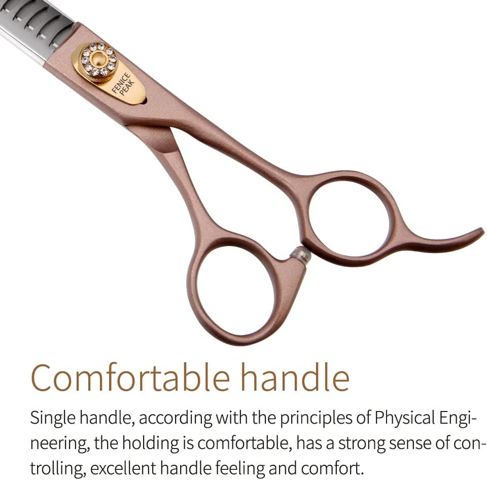 Fenice Peak 7.5‘’ Professional Dog Grooming Scissors Set Rose Gold 440C Stainless Steel Straight