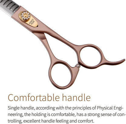 Fenice Peak 7‘’ Professional Dog Grooming Scissors Set Rose Gold 440C Stainless Steel Straight