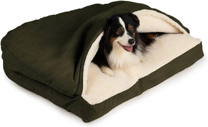Snoozer Rectangle Cozy Cave Dog Bed - Indoor Dog Bed with Cover Cave, Covered Calming Burrow for