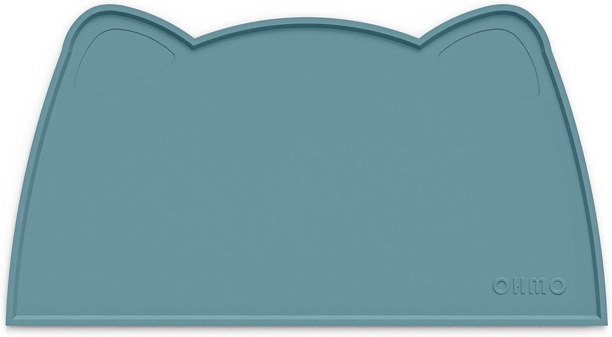 OHMO - Cat Food Mat, Silicone Pet Feeding Mat for Floor Non-Skid Waterproof Dog Water Bowl Tray