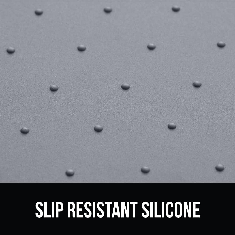 GORILLA GRIP 100% Waterproof Raised Edge BPA Free Silicone Pet Feeding Mat, Dog Cat Food Mats
