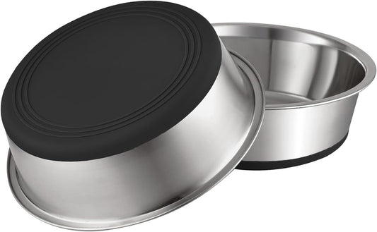 YINGFAN Stainless Steel Dog Bowls, 2 Pack Metal Dog Bowls with Non-Slip Rubber Base, Durable Food