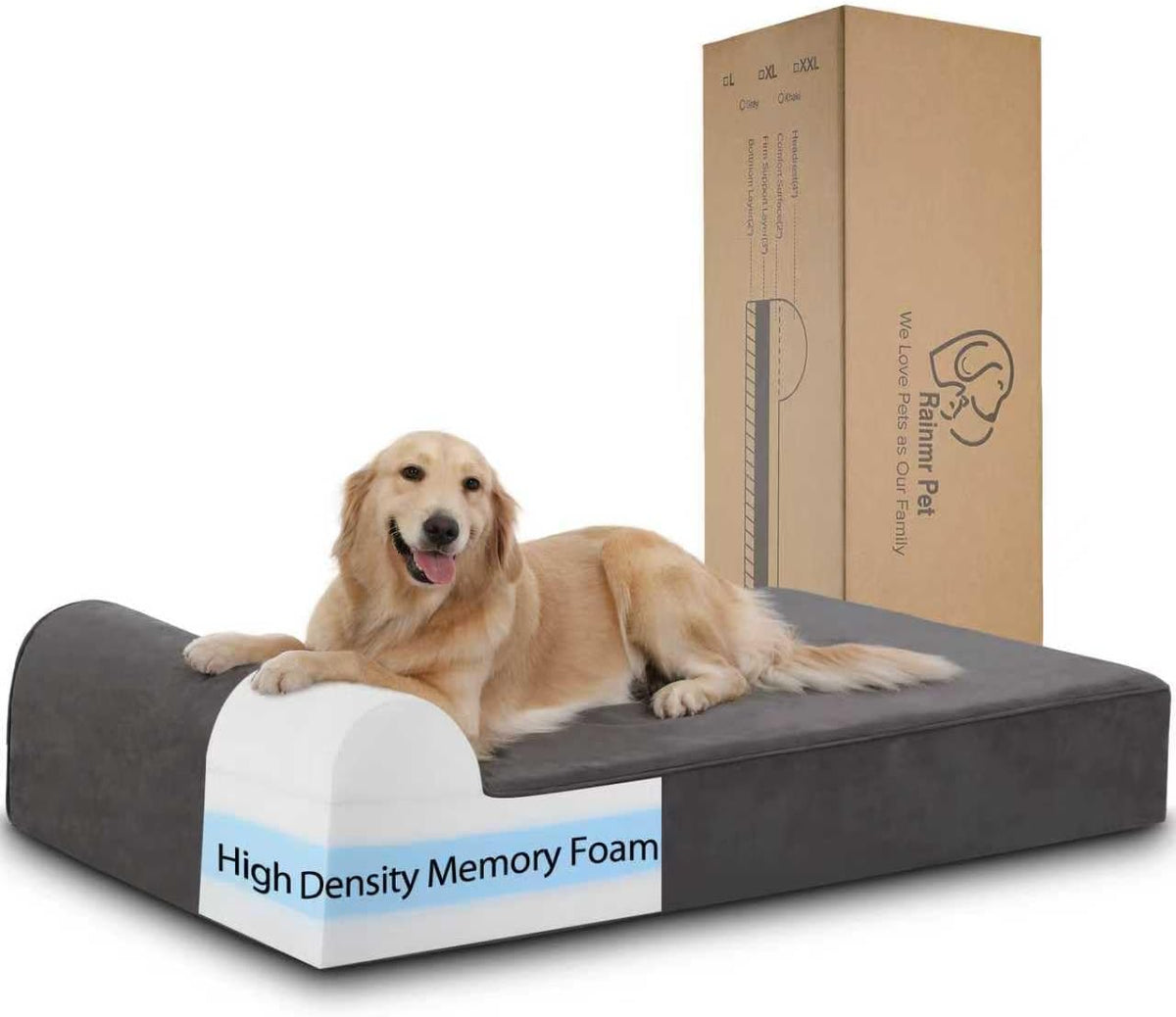 Large Orthopedic Dog Bed, 7" Memory Foam with Waterproof Liner, Chew Resistant Microsuede Cover