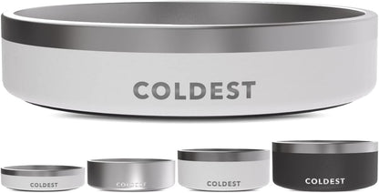 Coldest Dog Bowl - Anti Rust Metal, Non Slip, 3 Layers Insulated Stainless Steel Dog Bowls - Spill