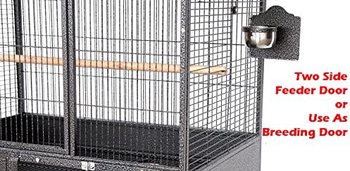 Extra Large Stackers Heavy Duty Wrought Iron Breeder Parrot Aviary Bird Breeding Rolling Cage with