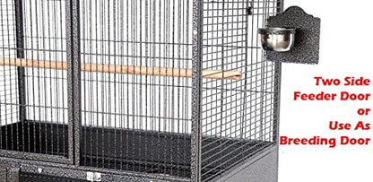 Extra Large Stackers Heavy Duty Wrought Iron Breeder Parrot Aviary Bird Breeding Rolling Cage with