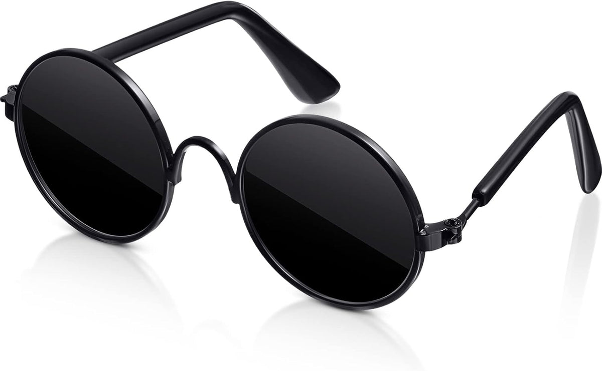 Dog Sunglasses Retro Pet Glasses Doll Glasses Classic Round Dog Glasses Metal Cat Puppy Eye Wear