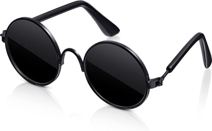 Dog Sunglasses Retro Pet Glasses Doll Glasses Classic Round Dog Glasses Metal Cat Puppy Eye Wear