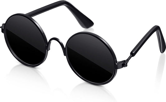 Dog Sunglasses Retro Pet Glasses Doll Glasses Classic Round Dog Glasses Metal Cat Puppy Eye Wear