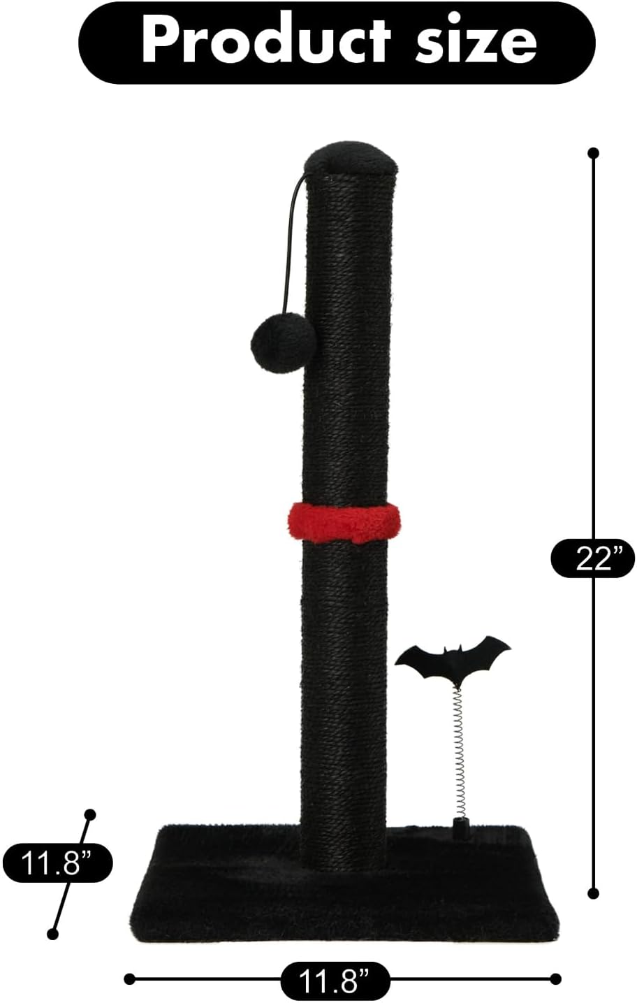 MECOOL Cat Scratching Post Premium Sisal Scratch Posts with Hanging Ball Vertical Scratcher for