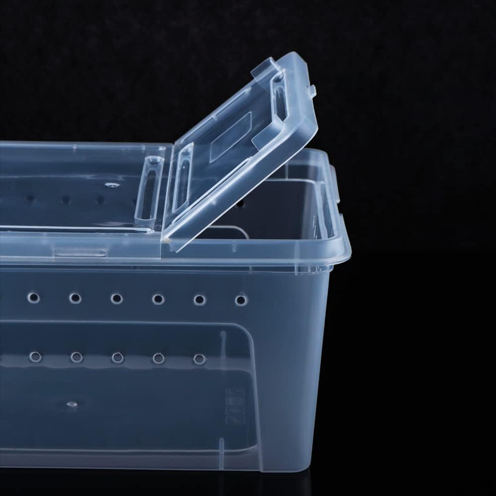 2 Pack Reptile Box Escape-Proof Breeding House Portable Reptile Terrarium Habitat for Reptile