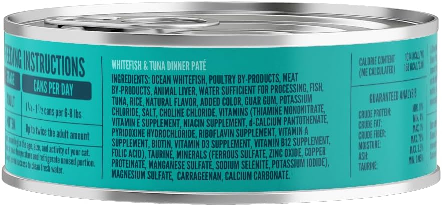 A Strong Heart Canned Wet Cat Food, Whitefish & Tuna Dinner Paté - 5.5 oz Cans (Pack of 24), Made