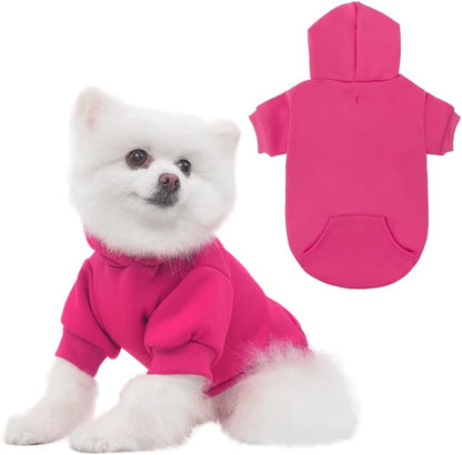 KOOLTAIL Basic Dog Hoodie - Soft & Warm Dog Hoodie Sweater with Leash Hole and Pocket, Dog Winter