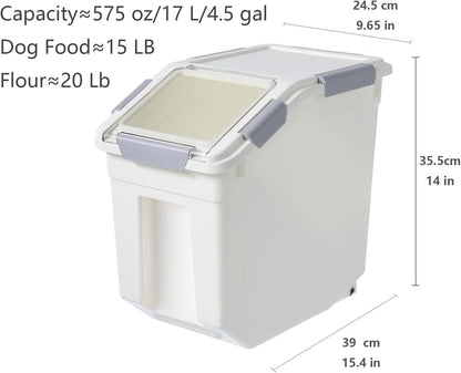 LISM 2 Pack Dog Food Storage Container with Scoop,Large Airtight Pet Dog Food Bin,Container for Dog