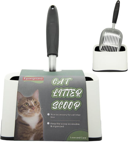 Heavy Duty Cat Litter Scoop with Holder - All Metal Cat Litter Scooper with Holder - Speed Sifter