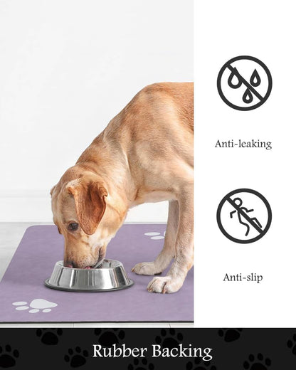 Pet Feeding Mat-Absorbent Dog Mat for Food and Water Bowl-No Stains Quick Dry Water Dispenser