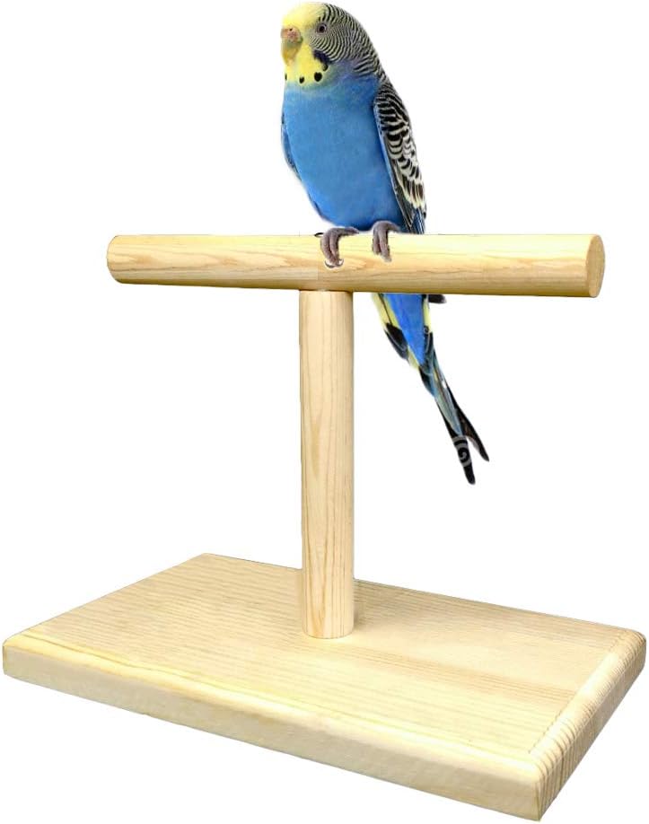 LINSHRY Bird Training Stand, Portable Tabletop Bird Perch Spin Training Perch for Parakeets Conures