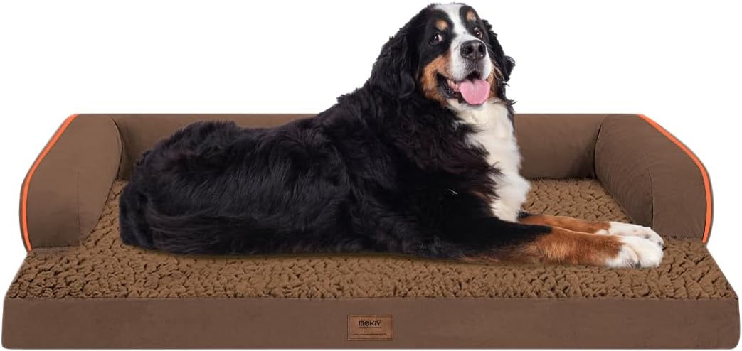 Large Dog Bed Orthopedic Washable - Extra Large XXXLarge Dogs, Orthopedic Coffee Jumbo Dog Bed with