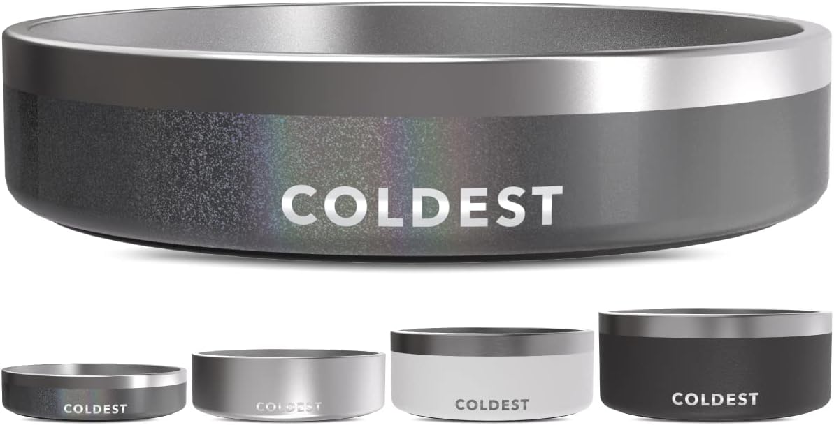 Coldest Dog Bowl - Anti Rust Metal, Non Slip, 3 Layers Insulated Stainless Steel Dog Bowls - Spill