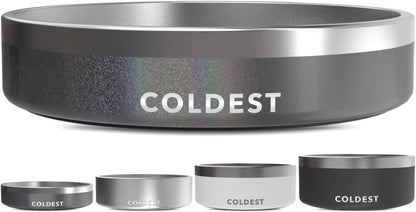 Coldest Dog Bowl - Anti Rust Metal, Non Slip, 3 Layers Insulated Stainless Steel Dog Bowls - Spill