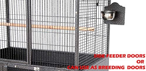 Extra Large Stackers Heavy Duty Wrought Iron Breeder Parrot Aviary Bird Breeding Rolling Cage with