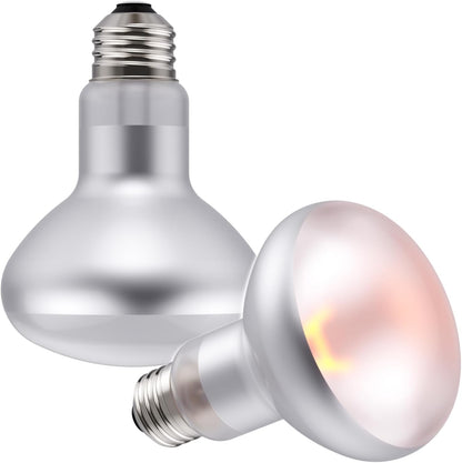 MRREPTILE Reptile Heat Lamp Bulbs, 2-Pack 75W Intense Basking Bulbs, Reptile Basking Lamps, Bearded