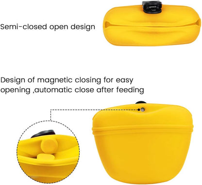 AUDWUD Silicone Dog Treat Pouch,Clip on Portable Training Container,Convenient Magnetic Buckle